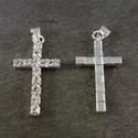 3cm crystal effect cross with silver metal base