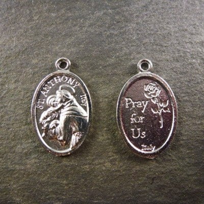 2cm St. Anthony silver metal colour metal bright finish
