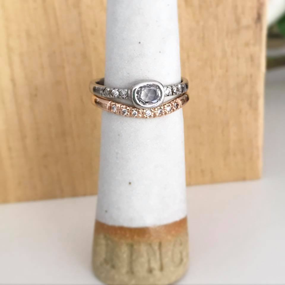 Handmade Diamond Engagement and Wedding Ring