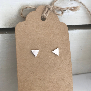 Triangle stud earrings in polished sterling silver