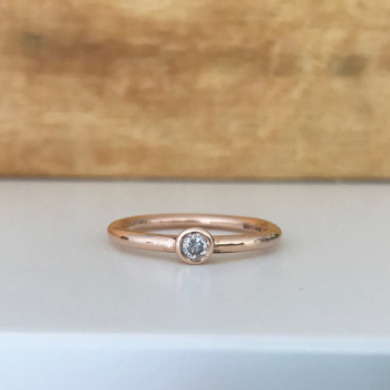 9ct Rose Gold Dainty Diamond Ring 0.10ct Engagement Ring Stacking ring Valentines