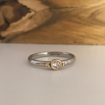 Diamond engagement ring set in 9ct rose gold and Platinum