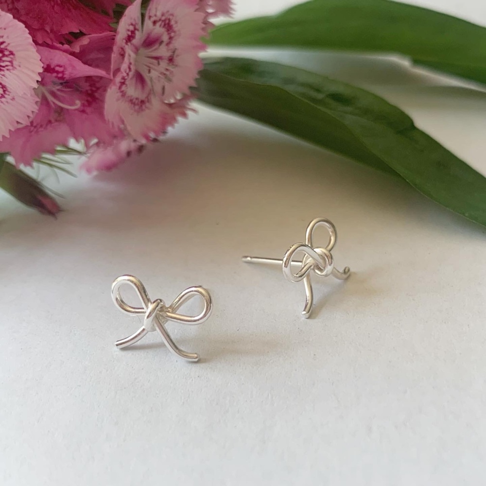 Bridesmaid Thank You Sterling Silver Bow Earrings By attic |  notonthehighstreet.com