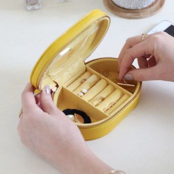 Oval yellow jewellery box