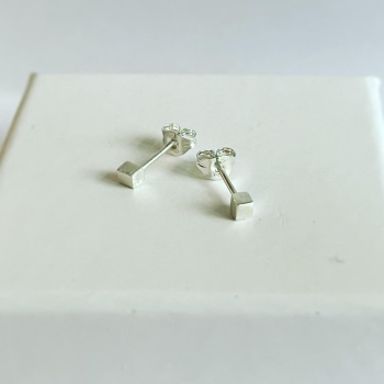 Cube sterling silver studs 