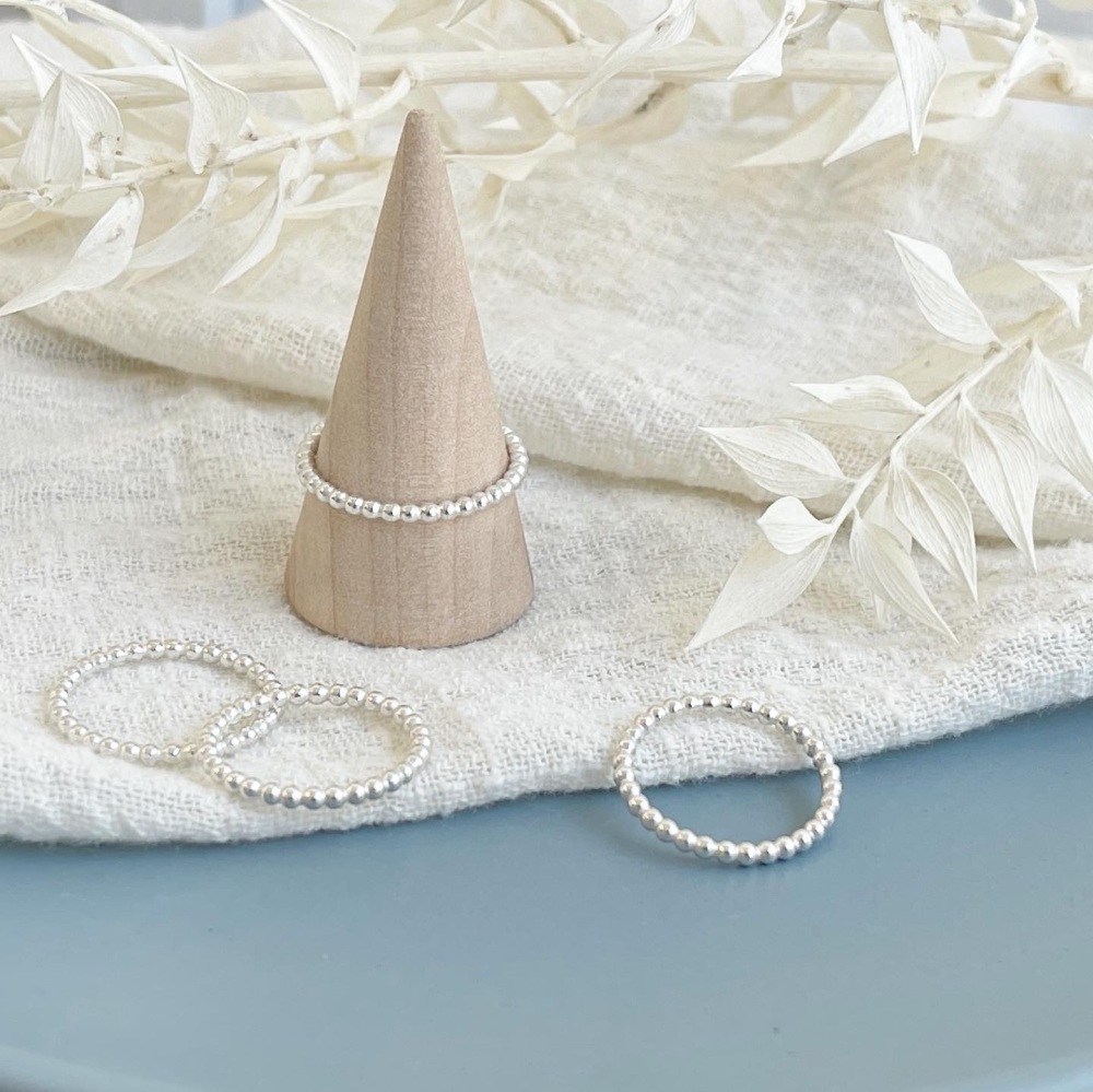 Delicate beaded stacking ring