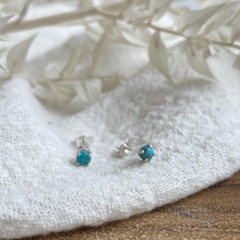 Silver and turquoise stud earrings