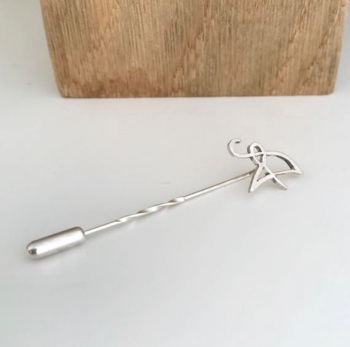 Lapel Pin in Sterling Silver Initials