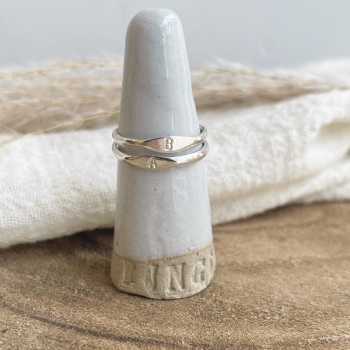 Initial ring in sterling silver