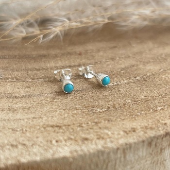 Turquoise sterling silver stud earrings