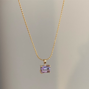 Amethyst 9ct yellow gold necklace