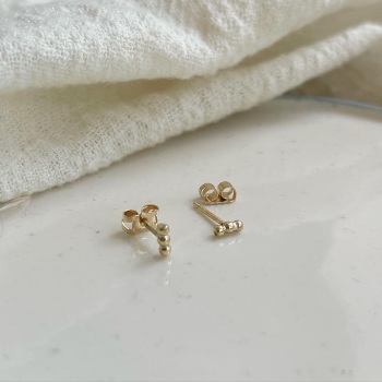 9ct yellow gold bead stud earrings