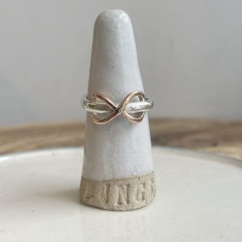 Infinity Ring in Sterling Silver with 9ct Rose Gold