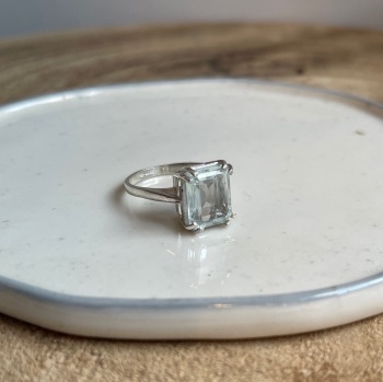 Aquamarine Large Stone Dress Ring