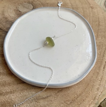 Seaglass anklet in sterling silver