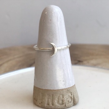 Dainty stacking ring with Moon