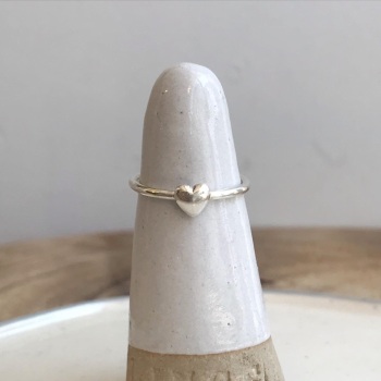 Dainty stacking ring with Heart