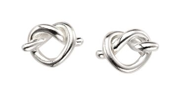 Heart knot stud earrings