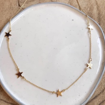 Gold plated sterling silver star necklace