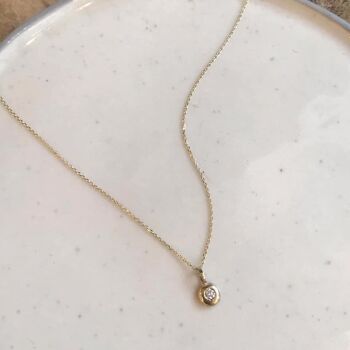 Dainty Diamond Necklace in 9ct Yellow Gold