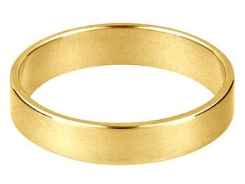 5mm Yellow Gold Polished Finish Wedding Ring Flat Profile