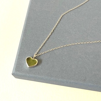 Green Seaglass Heart Necklace