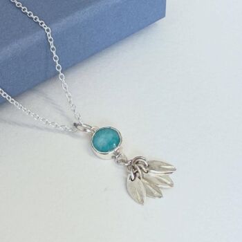 Amazonite and Sterling Silver Leaf Necklace