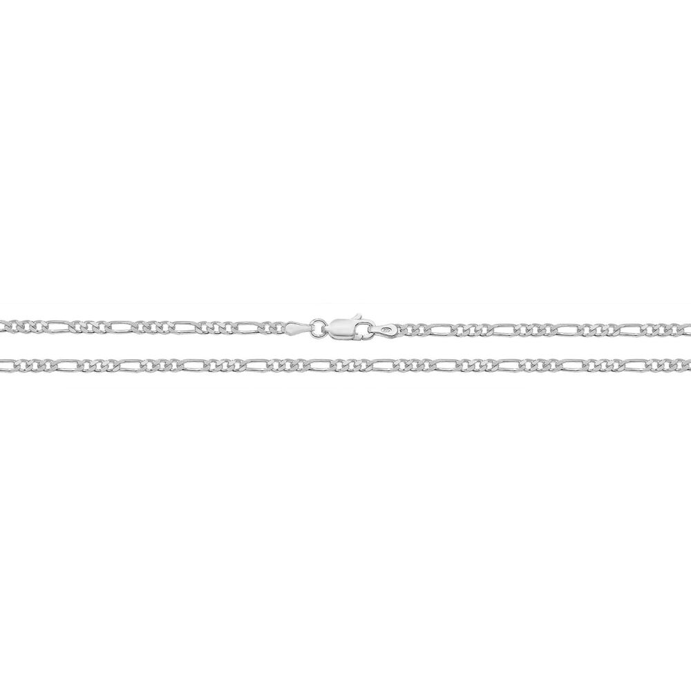 Light Figaro Anklet Chain in Sterling Silver