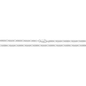 Light Figaro Anklet Chain in Sterling Silver