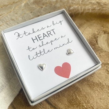 A Teacher Gift ~ Heart Studs