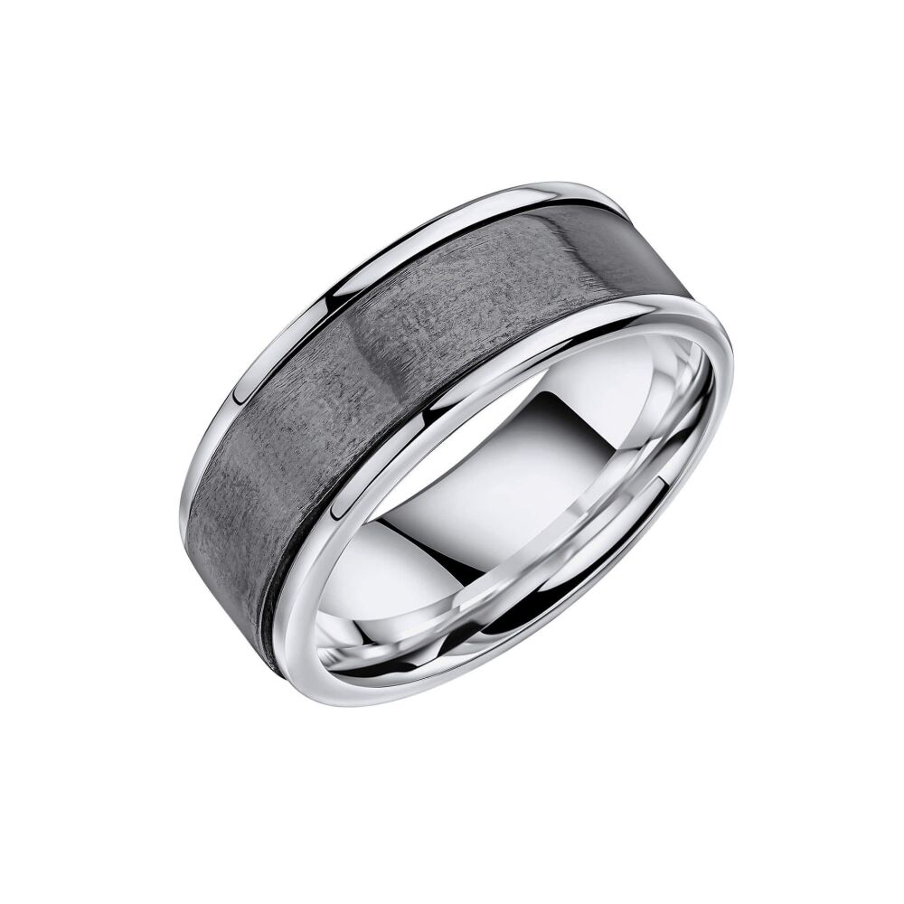 Sterling silver brushed centre spinning ring