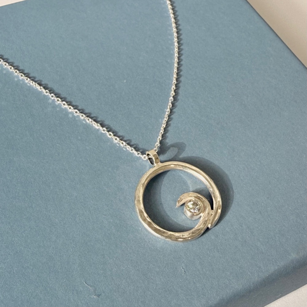 Sterling Silver Diamond Necklace