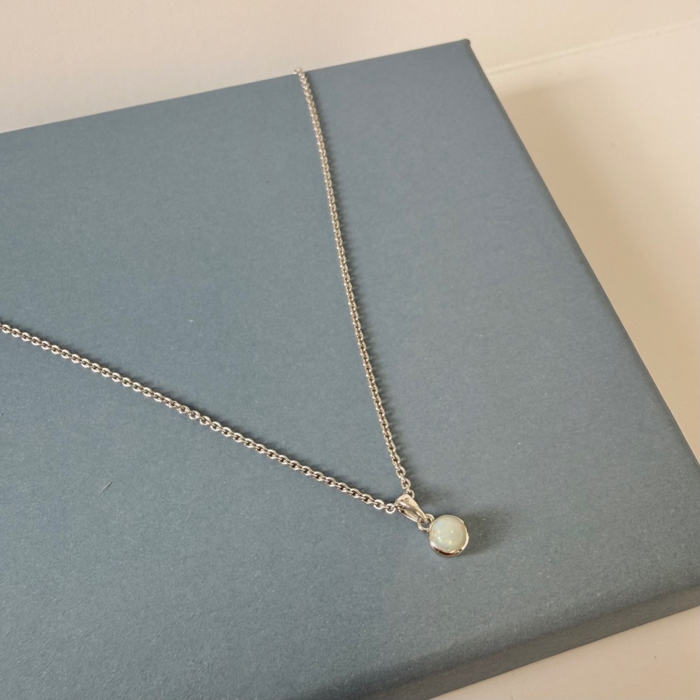Sterling Silver Opal Necklace