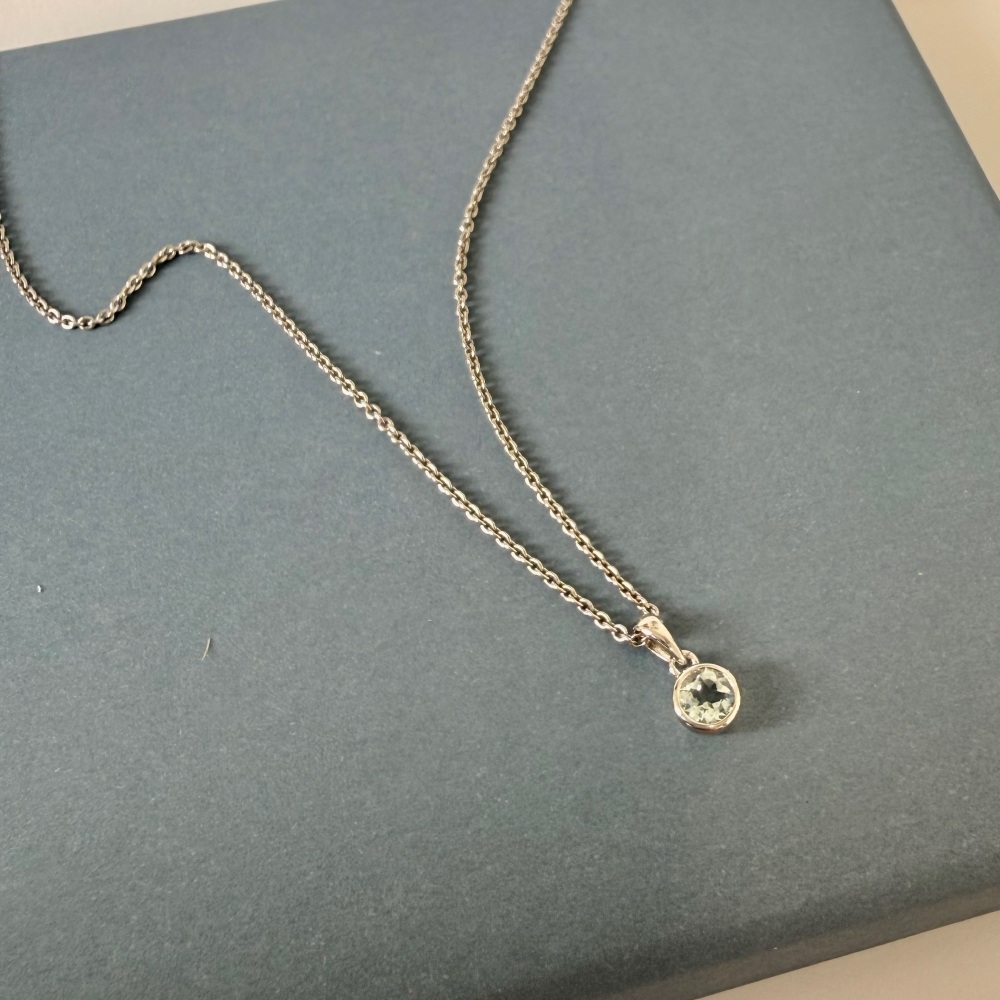 Sterling Silver Aquamarine Necklace