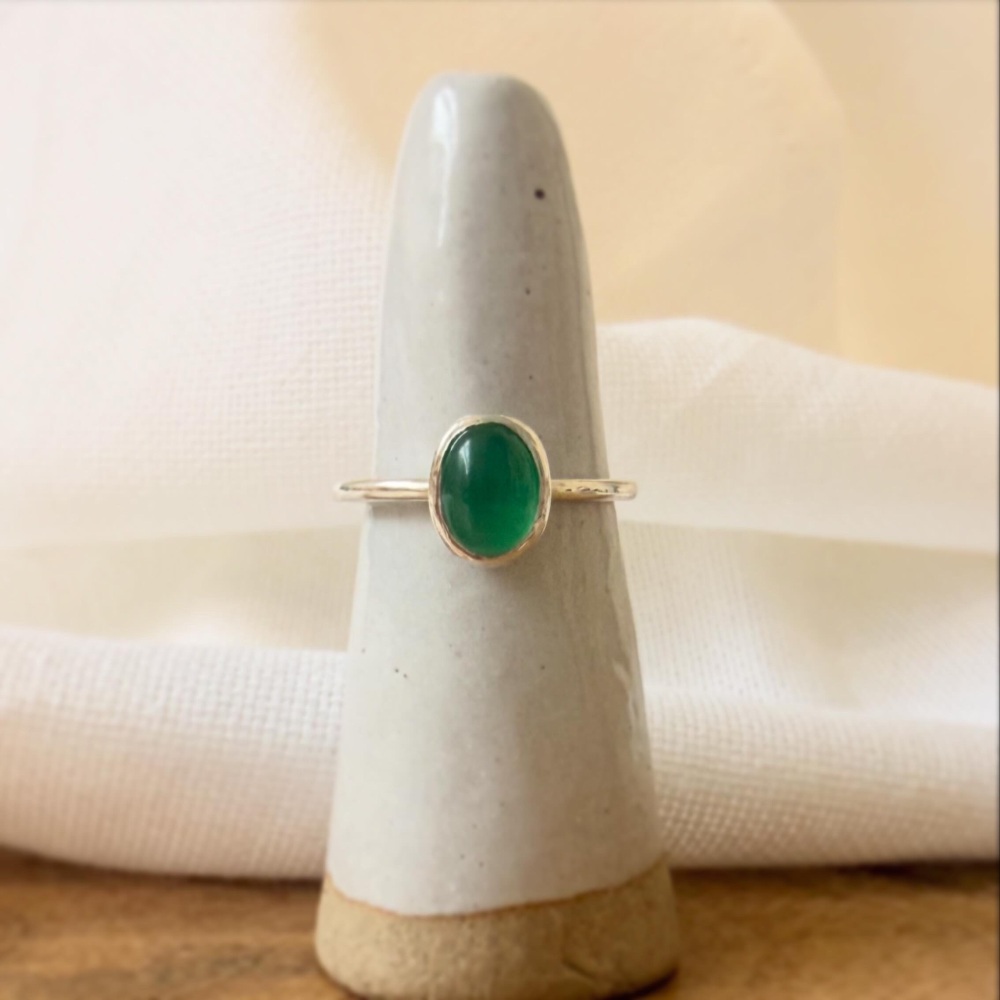 Agate sterling silver ring