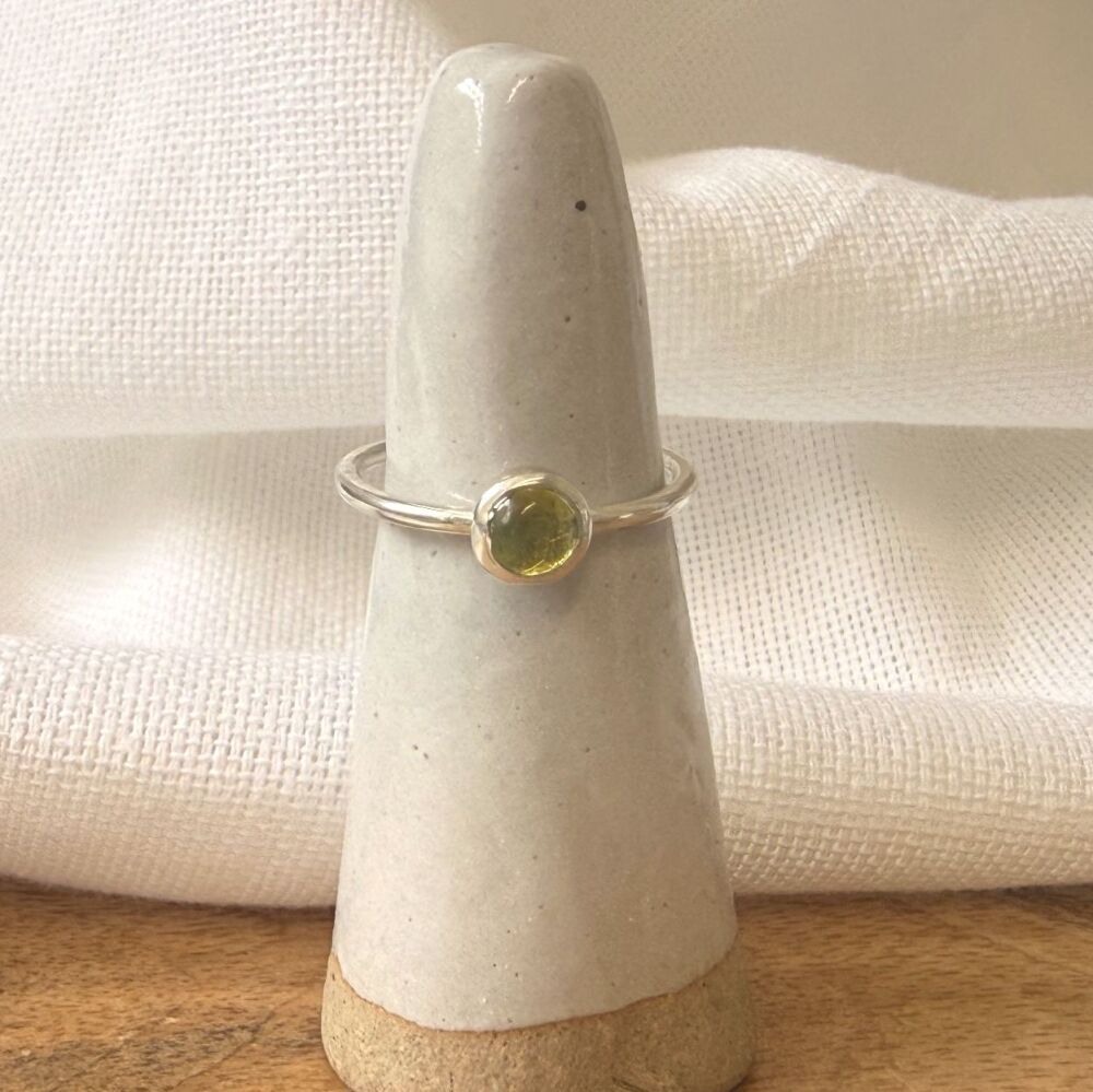 Peridot sterling silver ring