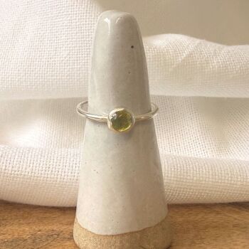 Peridot sterling silver ring