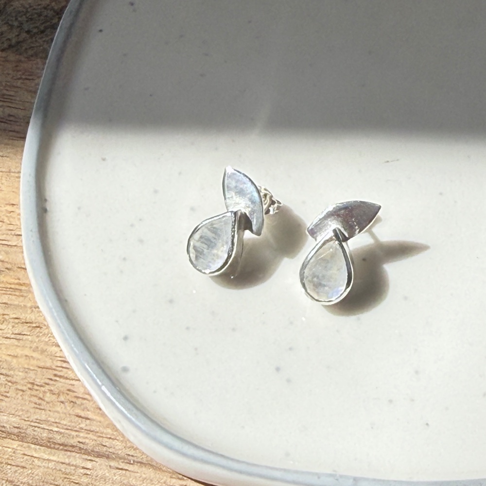 Moonstone stud earrings