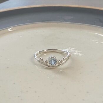 Blue Topaz Gentle Wave Ring