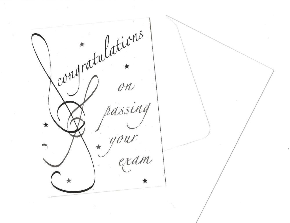 Greetings card - Exam Congratulations Black