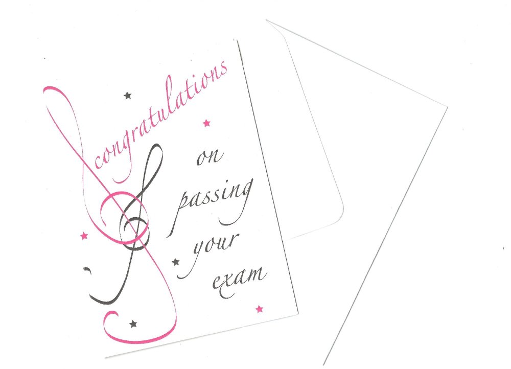 Greetings card - Exam Congratulations Pink