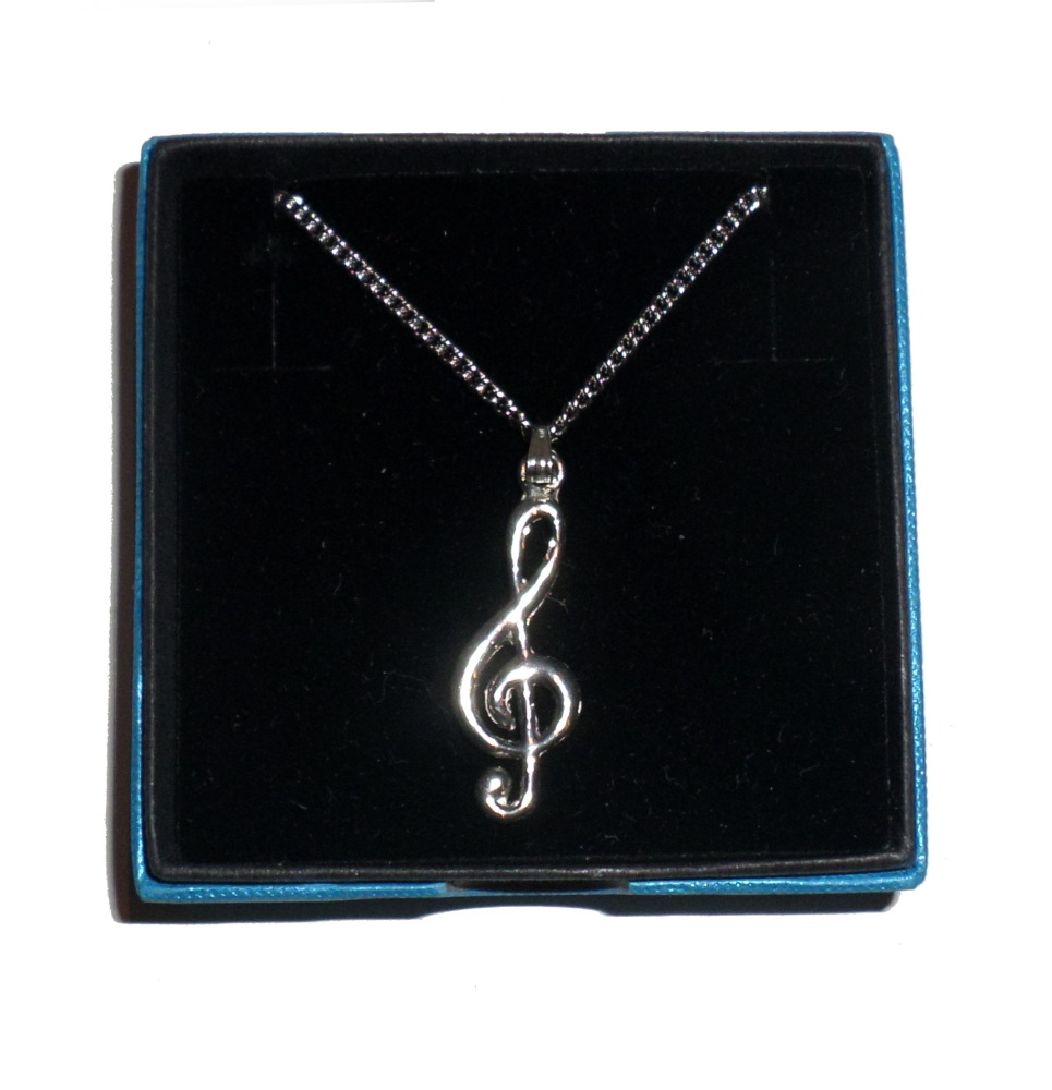 Necklace with Pewter Treble Clef Pendant