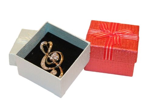 Brooch - Treble Clef / Heart with Crystals in Gold or Silver