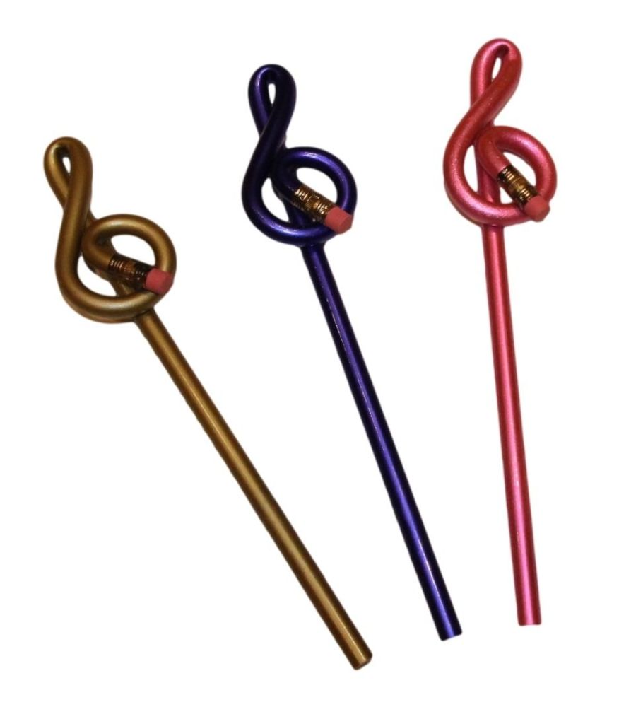 Treble clef pencil (Blue, Pink, Purple or Gold)