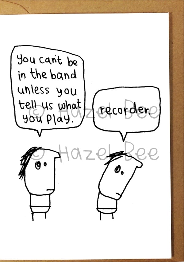 Greetings card - Recorder band