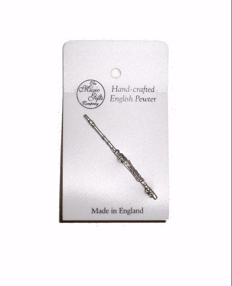 Pewter pin badge - Flute