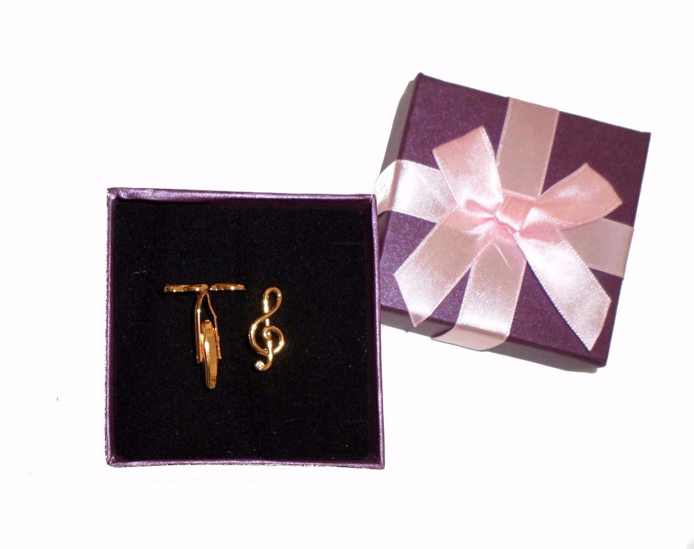 Cufflinks -  Treble clef