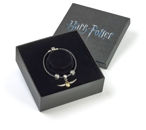 HARRY POTTER OFFICIAL BLACK LEATHER SLIDER CHARM BRACELET