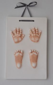 Portrait large hanging Impression of pair of hands & feet