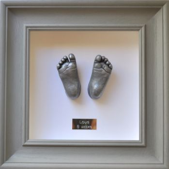Aluminium resin baby feet framed